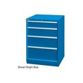Lista International Lista 28-1/4"W Drawer Cabinet, 4 Drawer, 29 Compart - Bright Blue, Master Keyed XSSC0900-0403BBMA